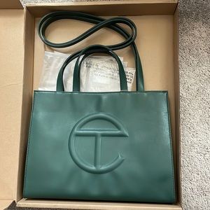 Authentic New With Tags Telfar Medium Dark Olive Shopping Bag